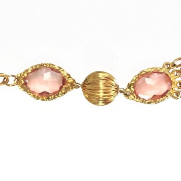 Huge Gold Multi Chain/Lucite Runway Necklace - Picture 2 of 8